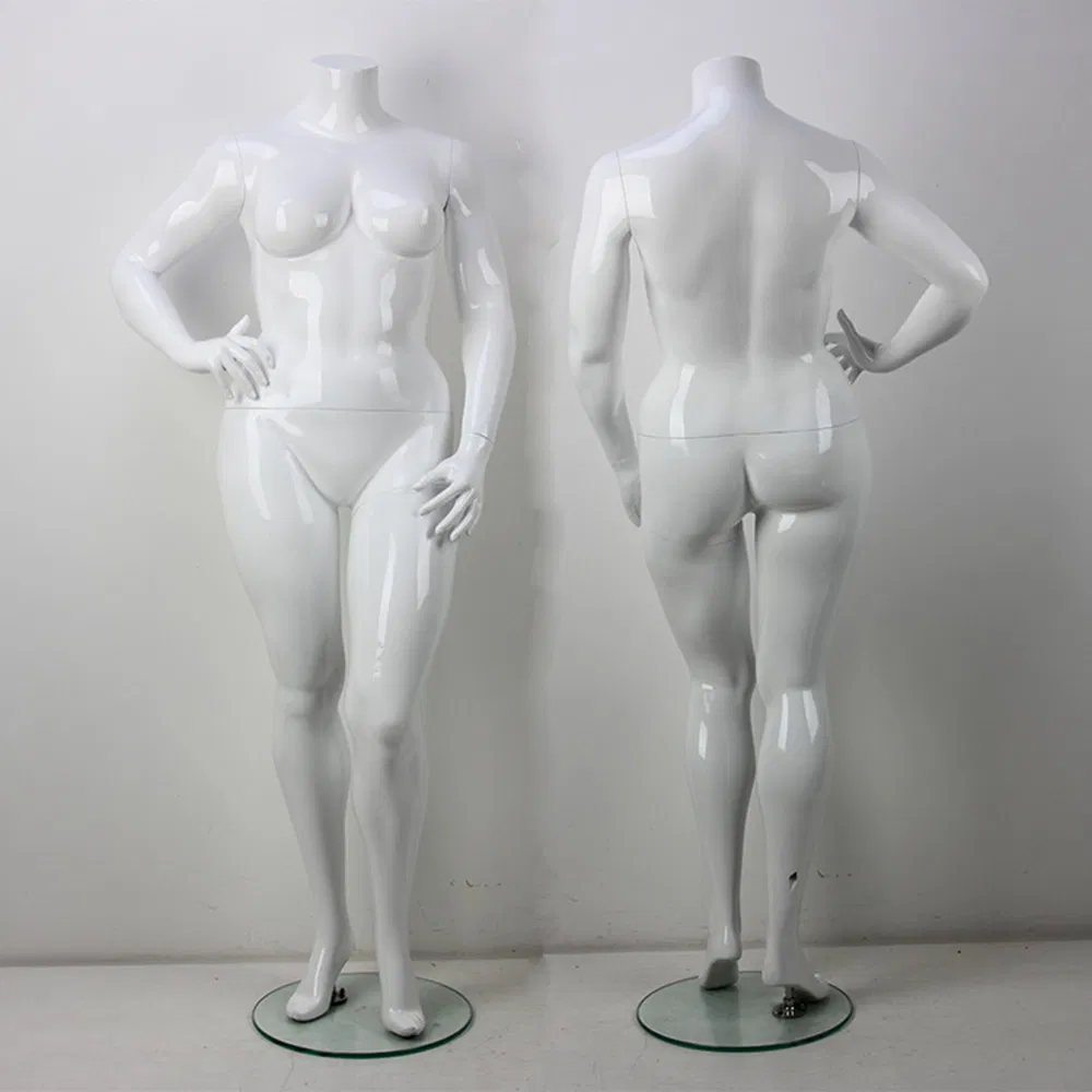 Best Price Headless Mannequin in Matte/Glossy White/Skin with Round/Square Glass/Metal Base Made of PP/PE/ABS/Fiberglass for Female Plus Size Garment Display