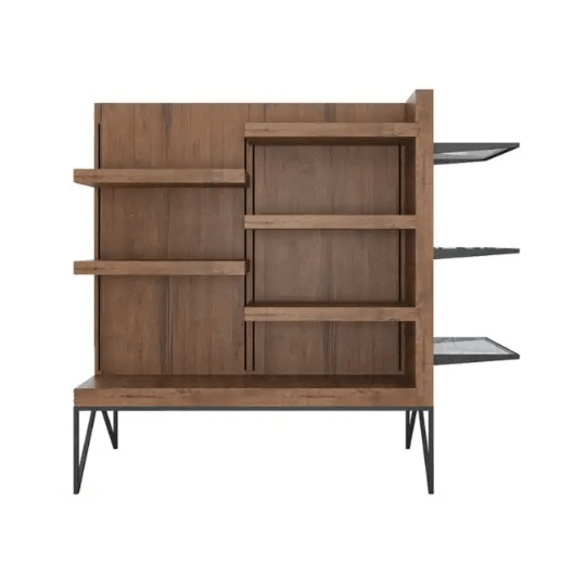 Economical Retail Shop Tabletop Wooden Flooring 4-Way 3-Tier Cup Coffee Mug Display Rack