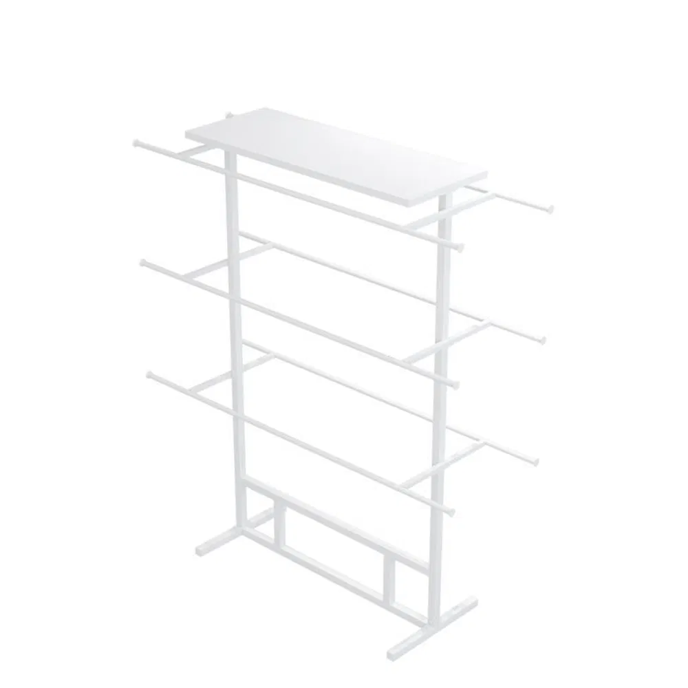 Modern Fashion Oval Double-Sided Multi-Layer Shorts/Bras/Socks Display Rack in Black/White/Golden Made of Ironwork for Couture