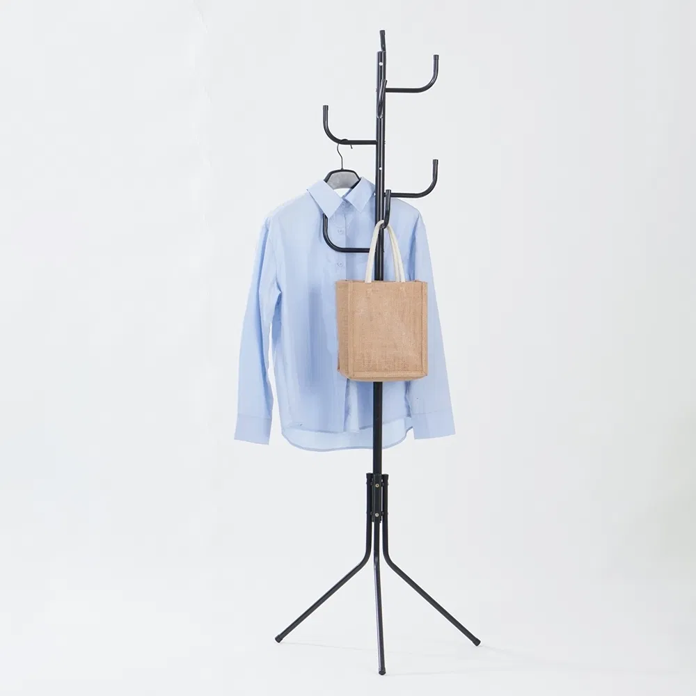 Sturdy Black Metal Clothes Hanger Display Rack for Boutique Shop