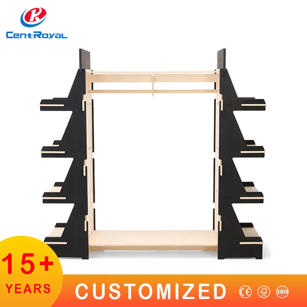 Custom Metal Garment Display Racks for Clothing Store Display Stands Floor Hanger Wood Clothing Rack for Boutique Clothing Racks T- Shirt Display Rack