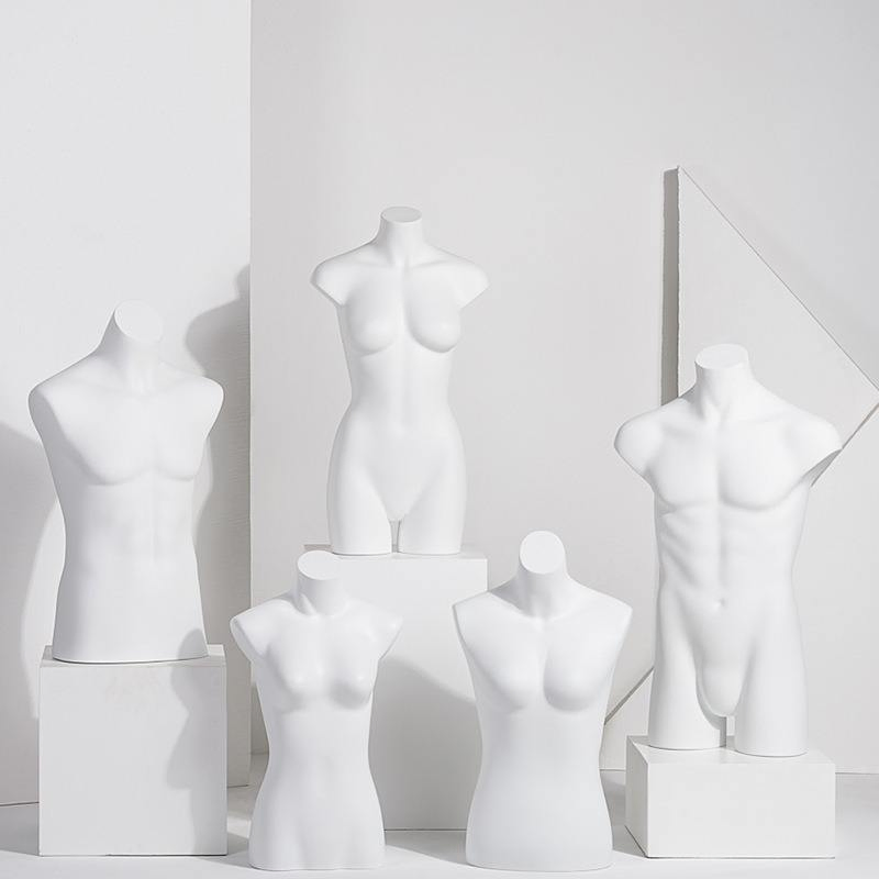 Half Body Male Mannequin Doll Torso Dummy Plastic Male Mannequin for Sale