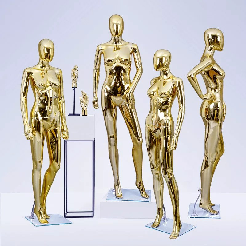 PP Female and Male Mannequin Wih Chromed Surface