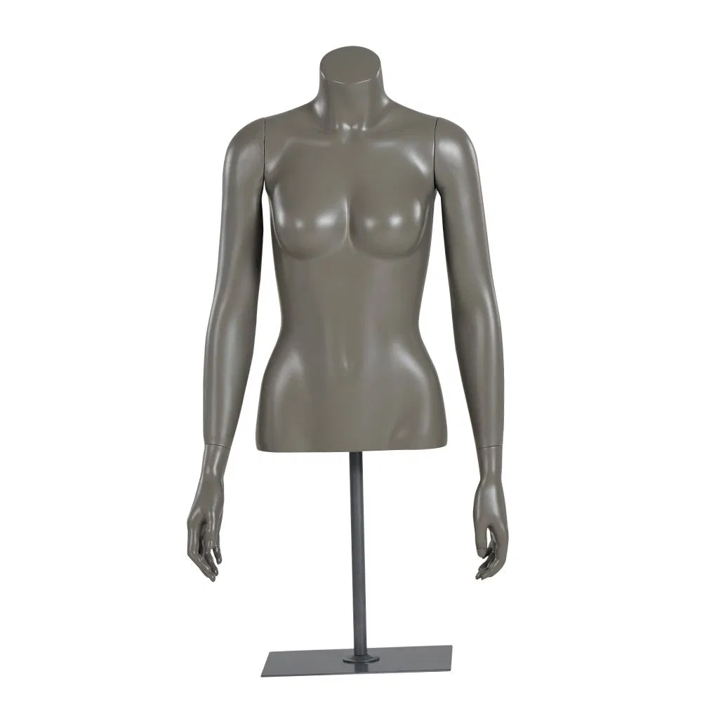 Adjustable Height Bust Female Half Body Mannequin Torso with Arm