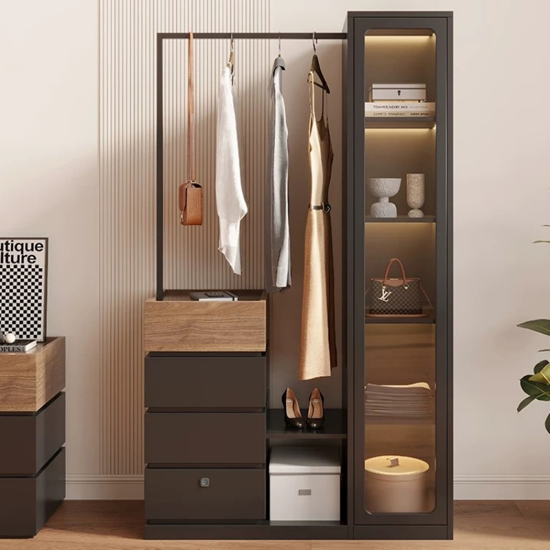 Luxury Floor Standing Wooden Coat Rack Vertical Hanger Bedroom Furniture Dressing Rack