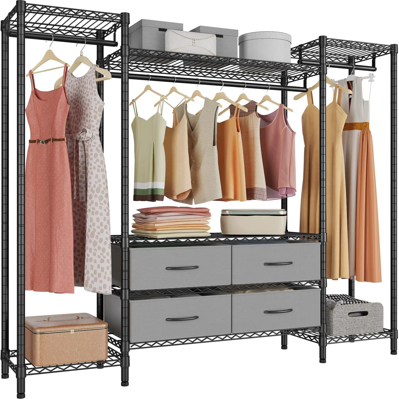 Multi-Functional Combination Clothes Hanger Hole-Free Floor-Standing Hanging Clothes Rack