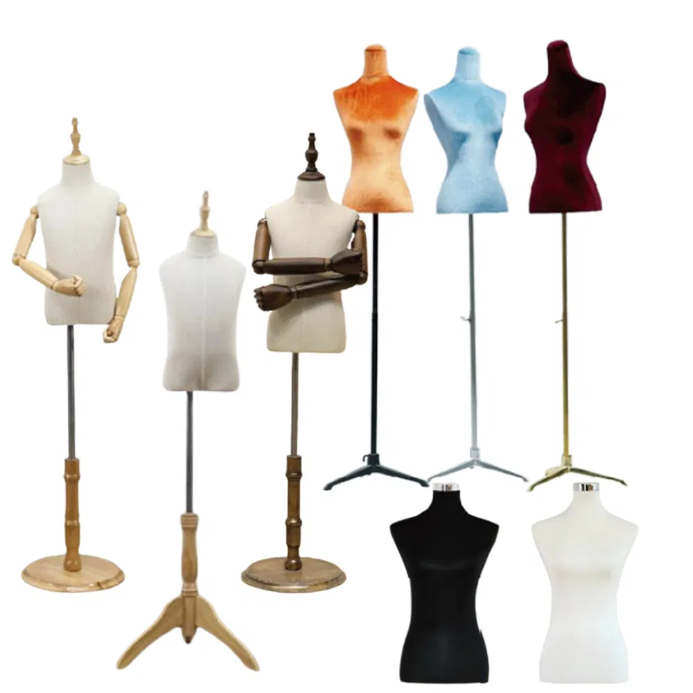 High-Quality Male/Female/Kid Full/Half Body PP/PE/ABS/Fiberglass Mannequins in Glossy/Matt White Black Grey Golden Chrome Silver Skin Colors Dummy for Display