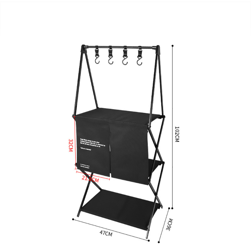 Outdoor Aluminum Alloy Multi-Layer Storage Rack Foldable Storage Rack Portable Clothes Hanger