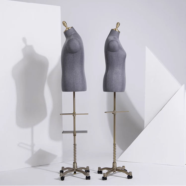 Fabric Covered Adjustable Height Upper Body Men's Shop Male Suit Mannequin Dummy