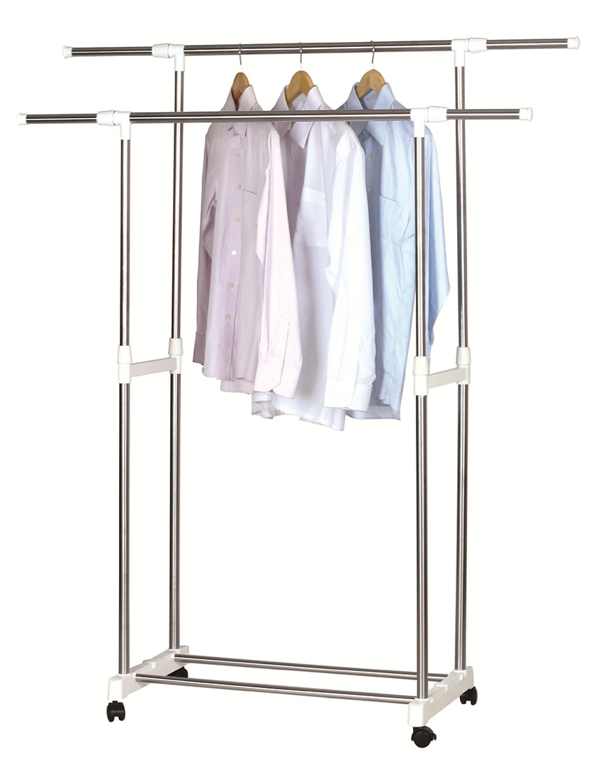 Coat Hanger Display Drying Rack Metal Free Standing Retail Floor Hanging Portable Foldable Clothes Drying Rack