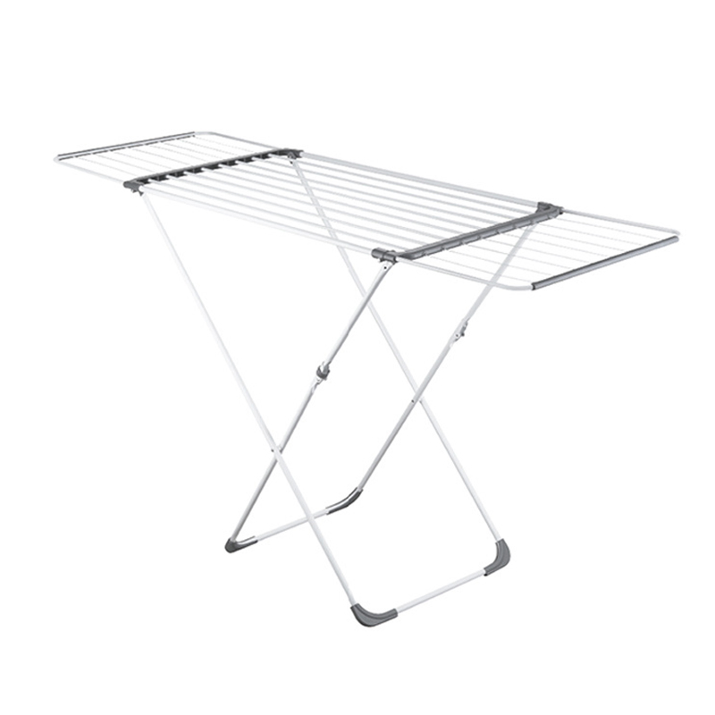 Sanipro Foldable Floor-Standing Iron Clothing Hanger Adjustable Retractable Clothes Drying Rack for Balcony Bedroom