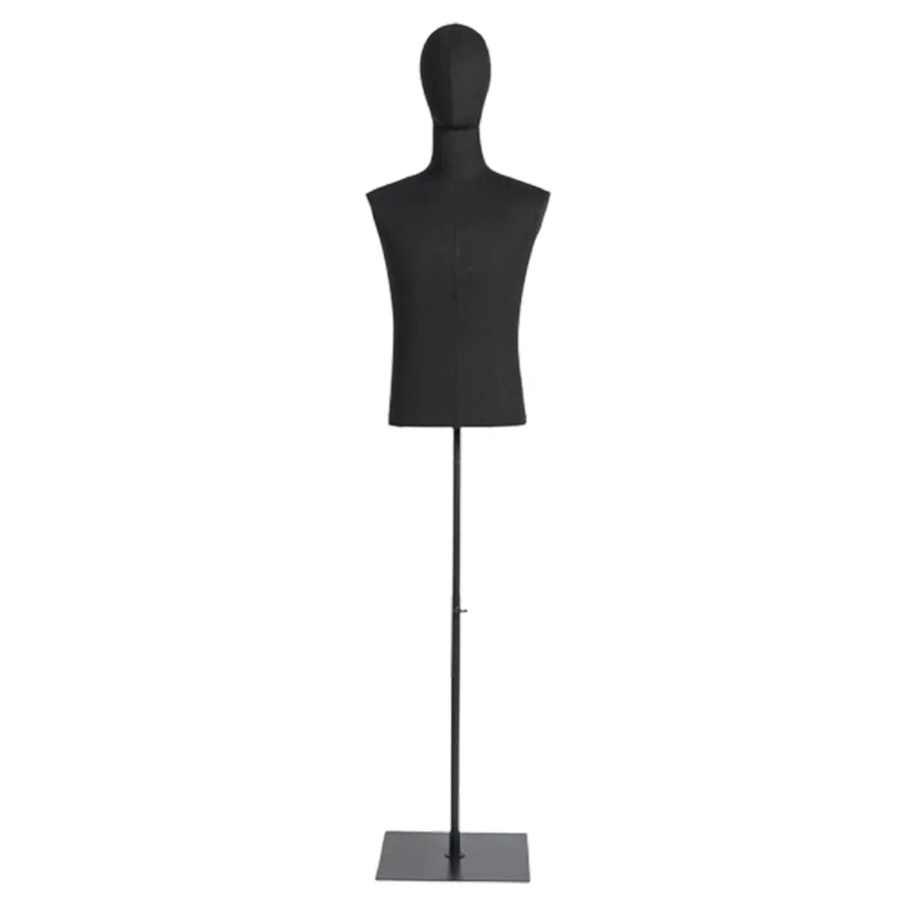 Best Seller Half Body Mannequin in Matte/Glossy White/Black with Height Adjustable Metal Tripod/Square Base Made of PP/PE/ABS/Fiber Glass for Male Suit Display