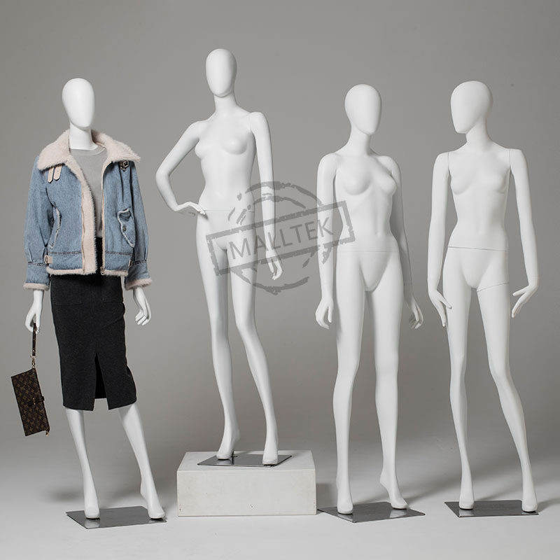 Realistic Women Fiberglass Display White Egg Face Mannequin