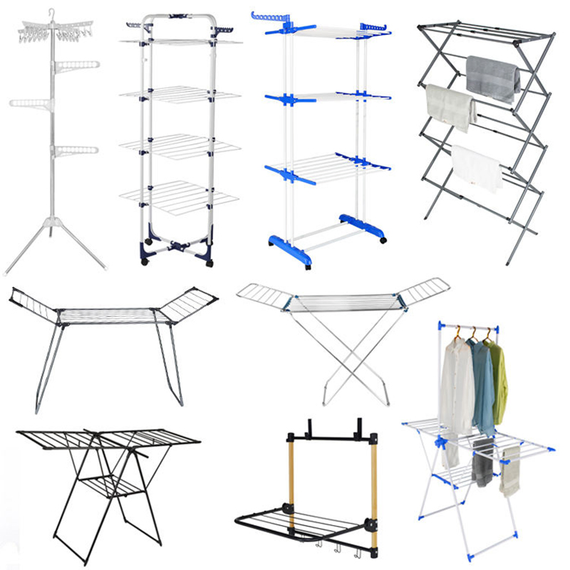 Sanipro Wholesale Multi-Function Collapsible Metal Clothing Organizer Portable Laundry Hanger Foldable Clothes Drying Racks