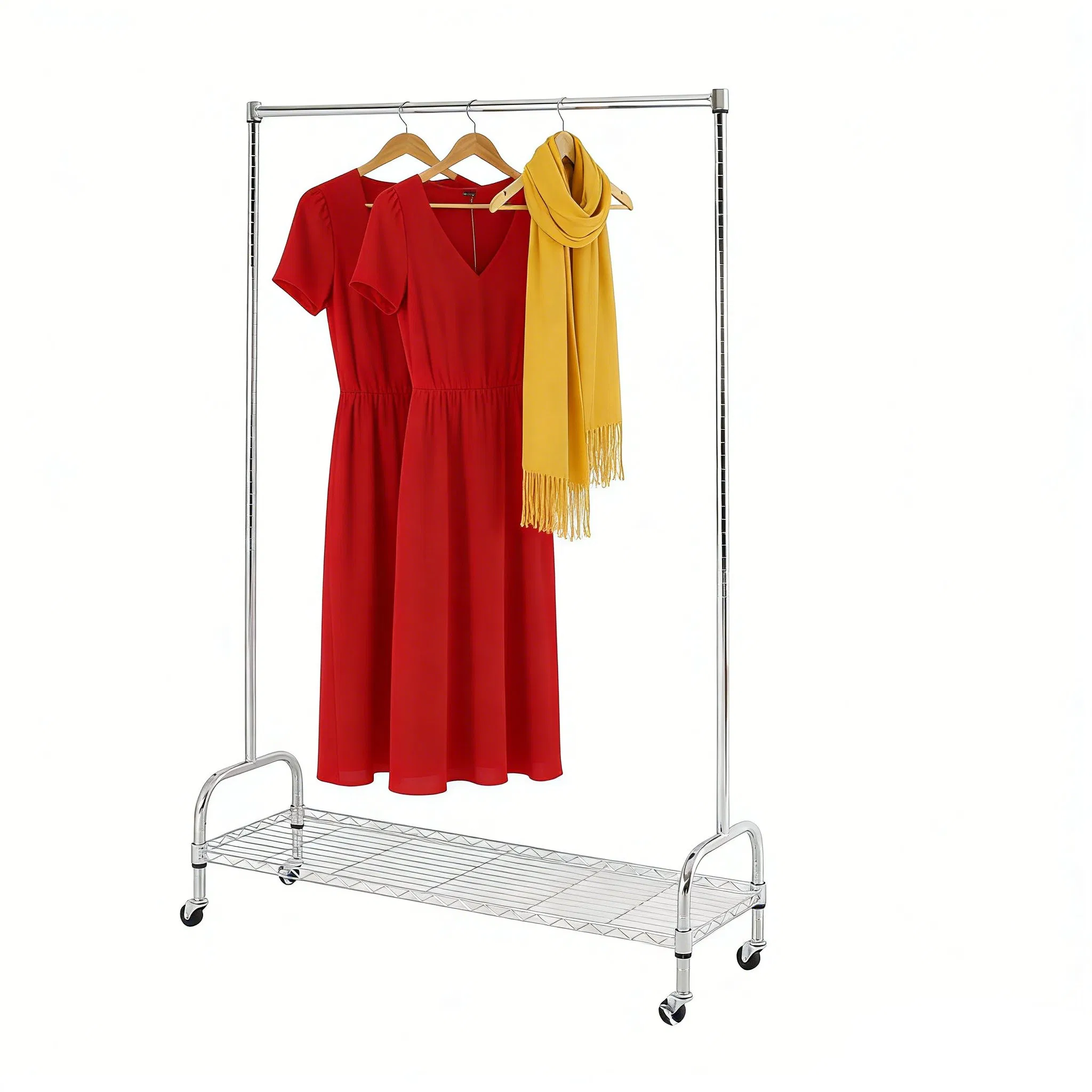 Wholesale Floor Standing Garment Shoes Metal Hangers Bedroom Clothes Coat Racks with Shelves for Apartment