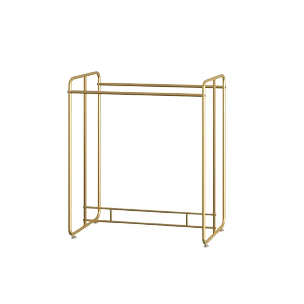 Fashionable Design Double-Row Floor Type Display Rack in /Glossy Black/White/Golden/Silver with Upper Board Made of Iron/Stainless Steel/for Houseware/Boutique