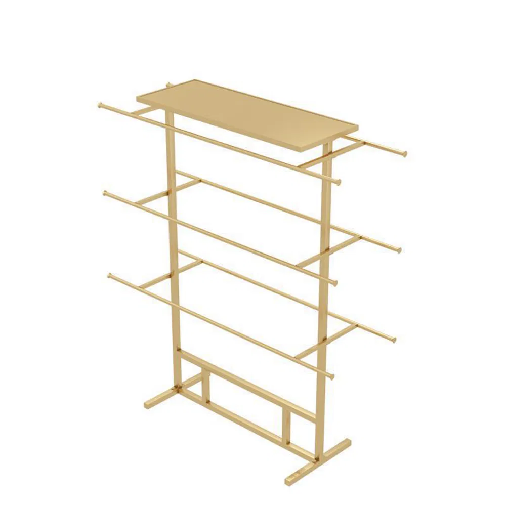 Modern Fashion Oval Double-Sided Multi-Layer Shorts/Bras/Socks Display Rack in Black/White/Golden Made of Ironwork for Couture