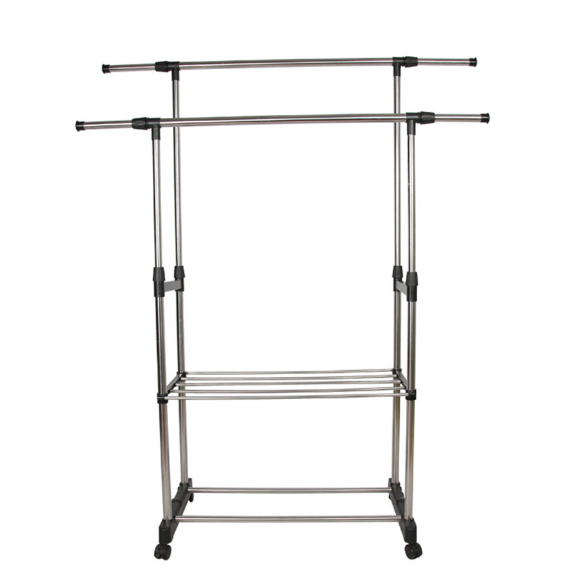 Coat Hanger Display Drying Rack Metal Free Standing Retail Floor Hanging Portable Foldable Clothes Drying Rack