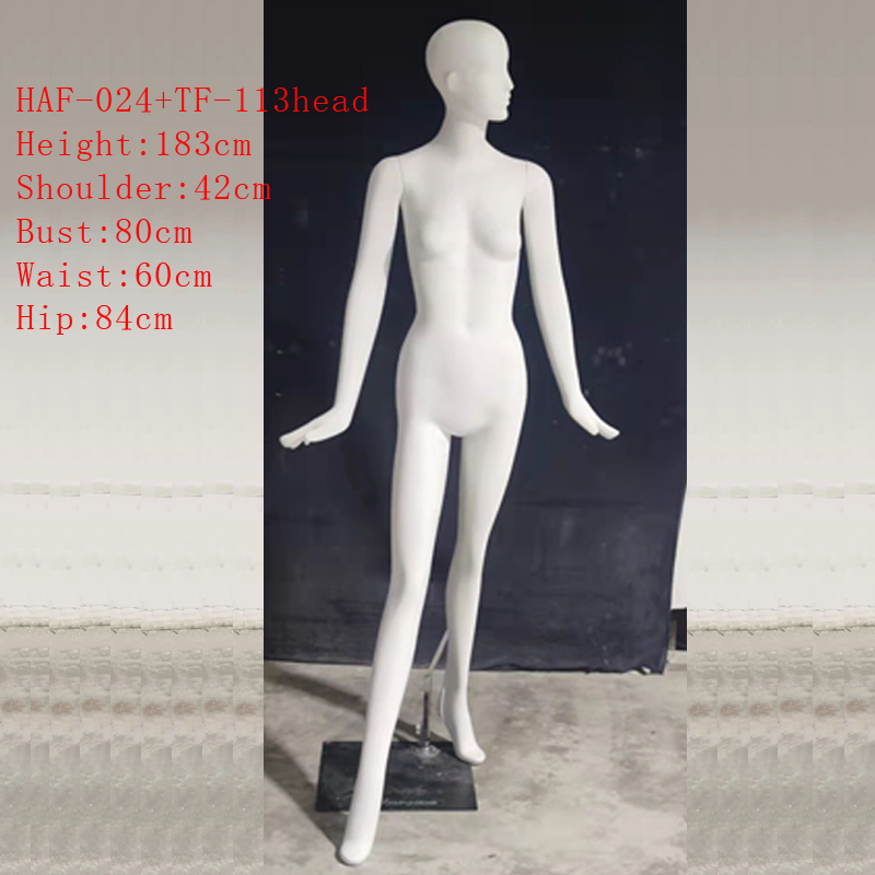 Fiberglass Standing White Female Model Full Body Mannequin