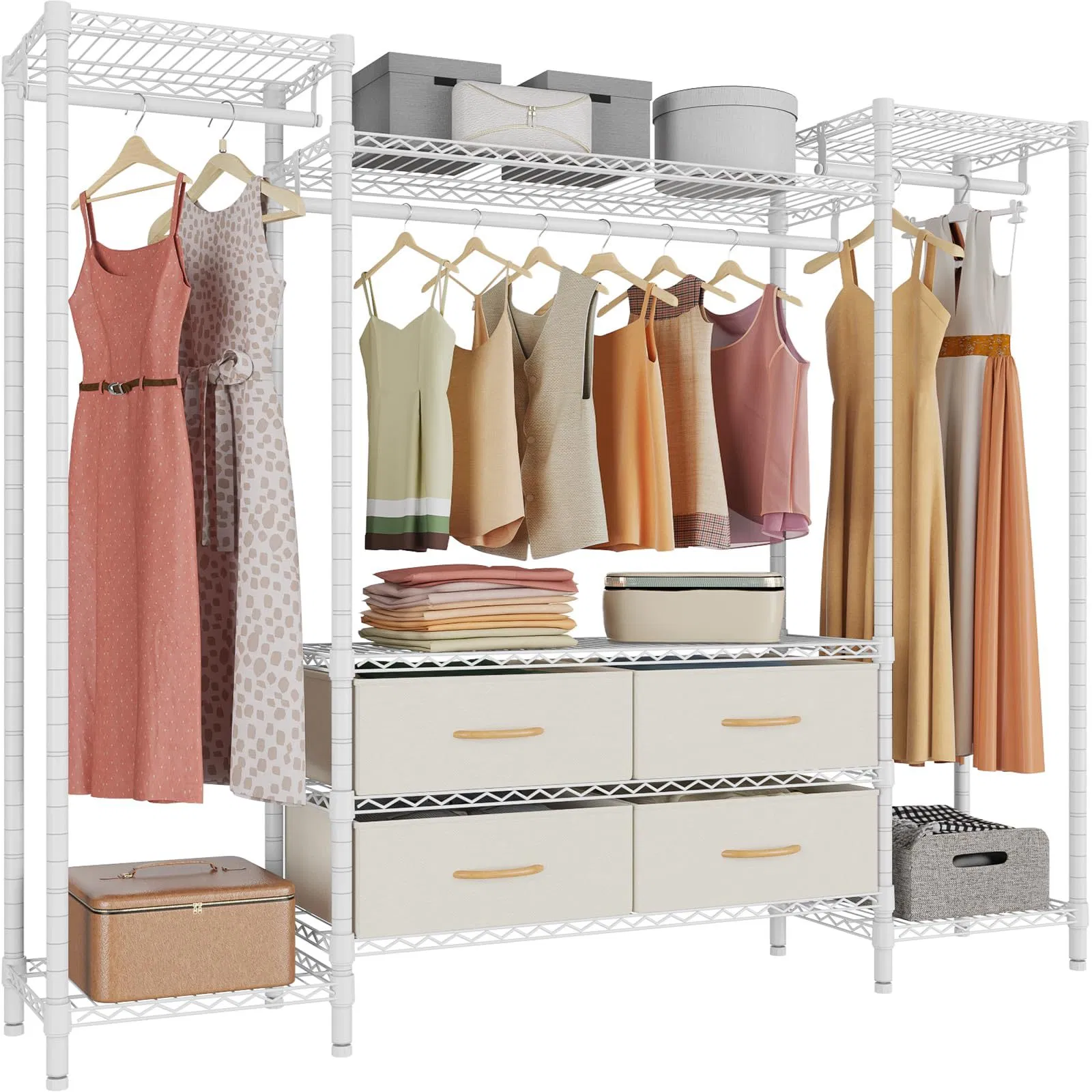 Multi-Functional Combination Clothes Hanger Hole-Free Floor-Standing Hanging Clothes Rack