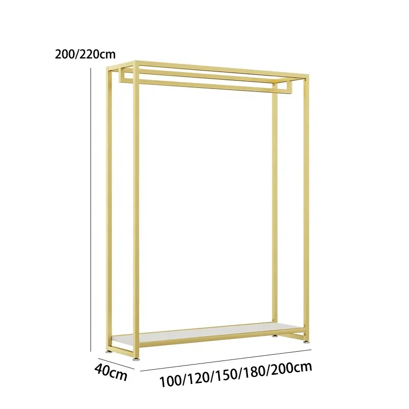 Hot Customized Metal Modern Wedding Dress Hanger Long Clothes Rack for Retail Store Display for Garment Shops Clothing Retailers