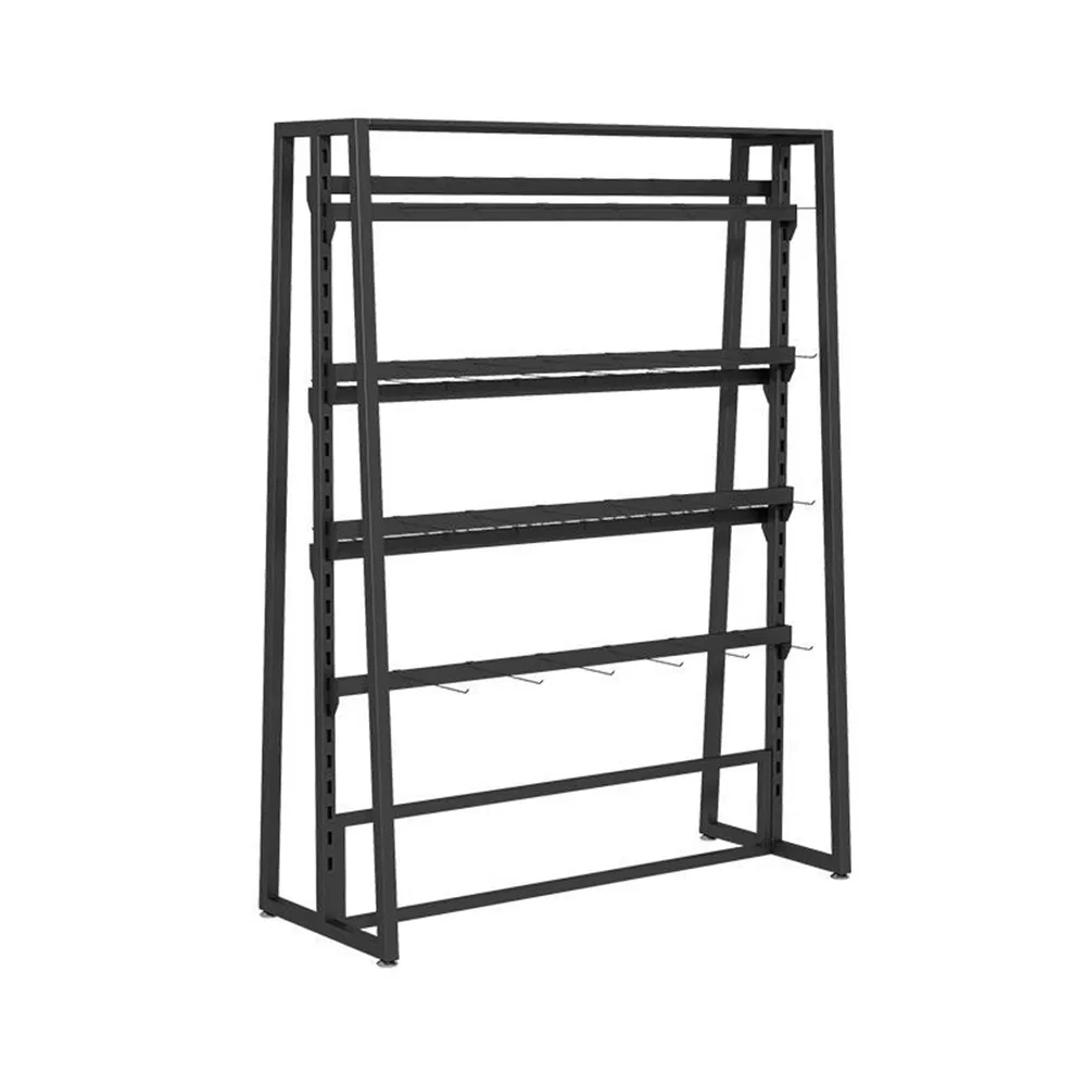 Best Price Floor Standing Wall Mounted Single-Sided Multi-Layer Display Rack for Bra/Underwear in Black/White/Gold with Parcel Shelf Made of Iron for Couture