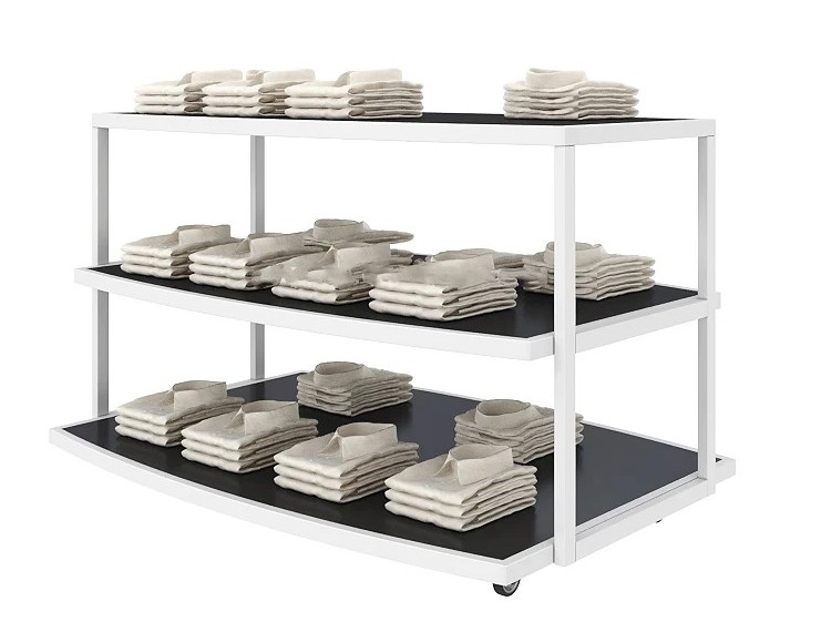 Economical Retail Shop Tabletop Wooden Flooring 4-Way 3-Tier Cup Coffee Mug Display Rack