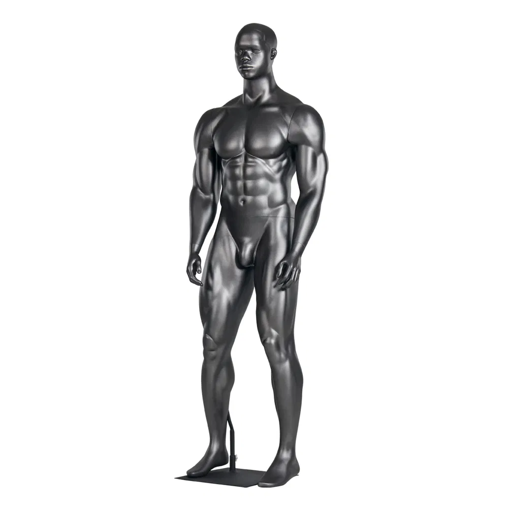 Strong Muscle Standing Male Mannequins Good Quality Powerful Full Body Realistic Head Fiberglass Men for Adults Plus Size