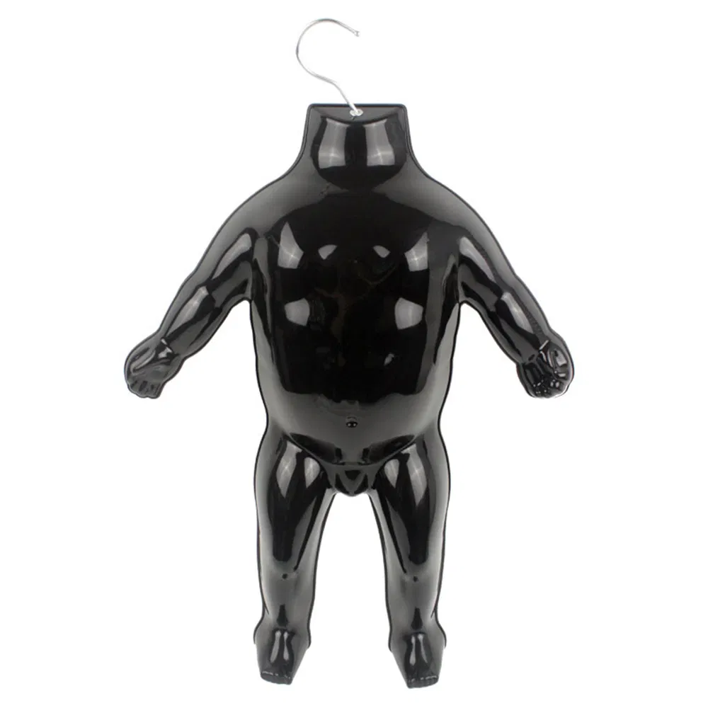 Factory Wholesale Hanging Headless Mannequin Slice in Glossy/Matt Transparent/White/Black with Metal Hanger Hook Made of PP/PE/ABS for Children Garment Display