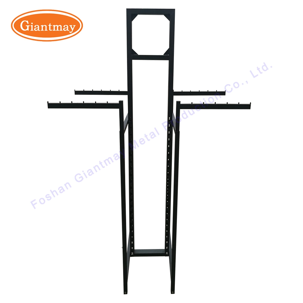 Black Iron Apparel 4 Way Clothing Pipe Metal Clothes Hanger Display Rack for Shop