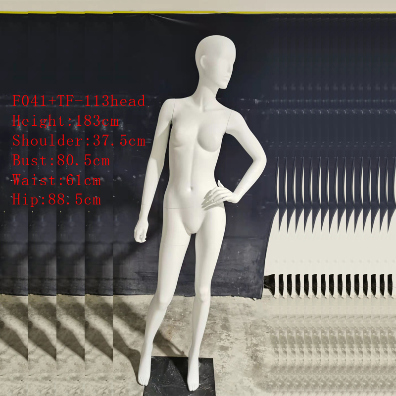Fiberglass Standing White Female Model Full Body Mannequin