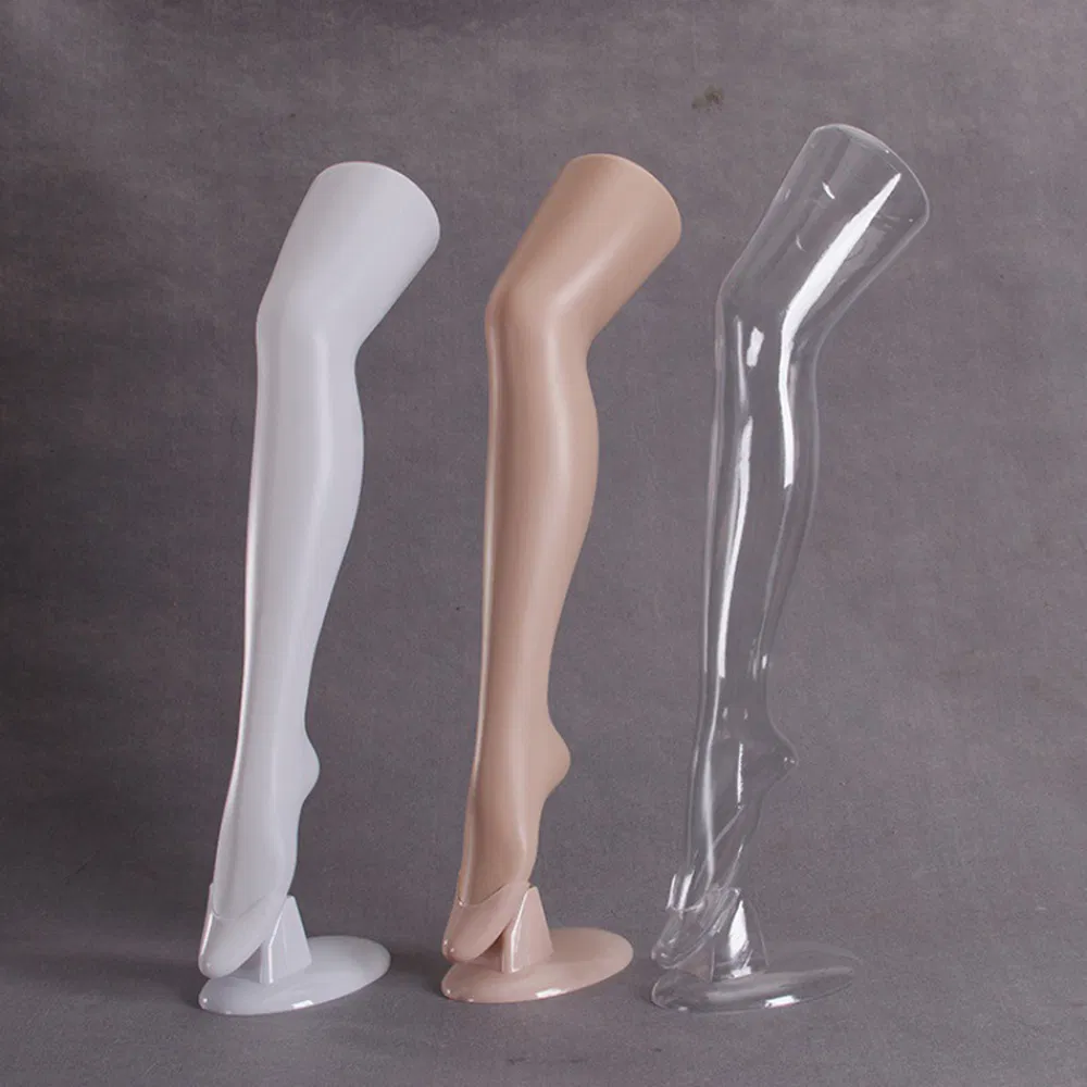 Wholesale Durable Leg Mannequin in Matte/Glossy Black/White/Skin/Clear with Plastic Base Made of PP/PE/ABS/Fiberglass for Female/Kids Stockings/Shoes Display