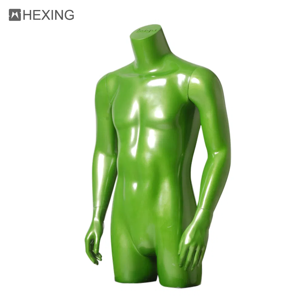 New Fashion Wholesales Price Fiberglass Window Display Half Body Male Upper Torso Mannequins