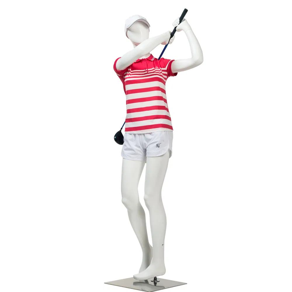 Full-Body Standing Golf Pose Female Sport Mannequins for Model Display Women Mannequin with Stand