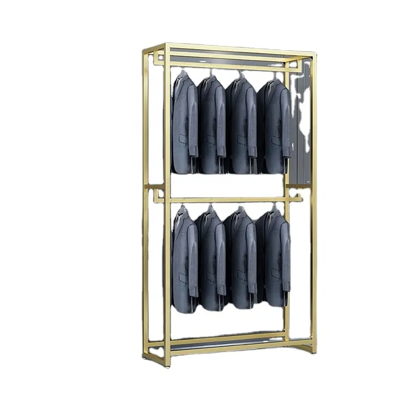 Hot Customized Metal Modern Wedding Dress Hanger Long Clothes Rack for Retail Store Display for Garment Shops Clothing Retailers