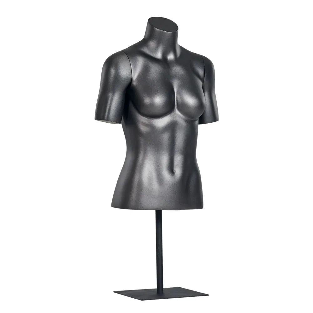 Fiberglass Half Body Black Torso Mannequin for Women