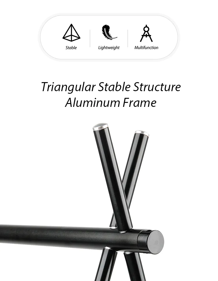 Outdoor Portable Foldable Hanger Aluminum Alloy Hanging Rack with Hook