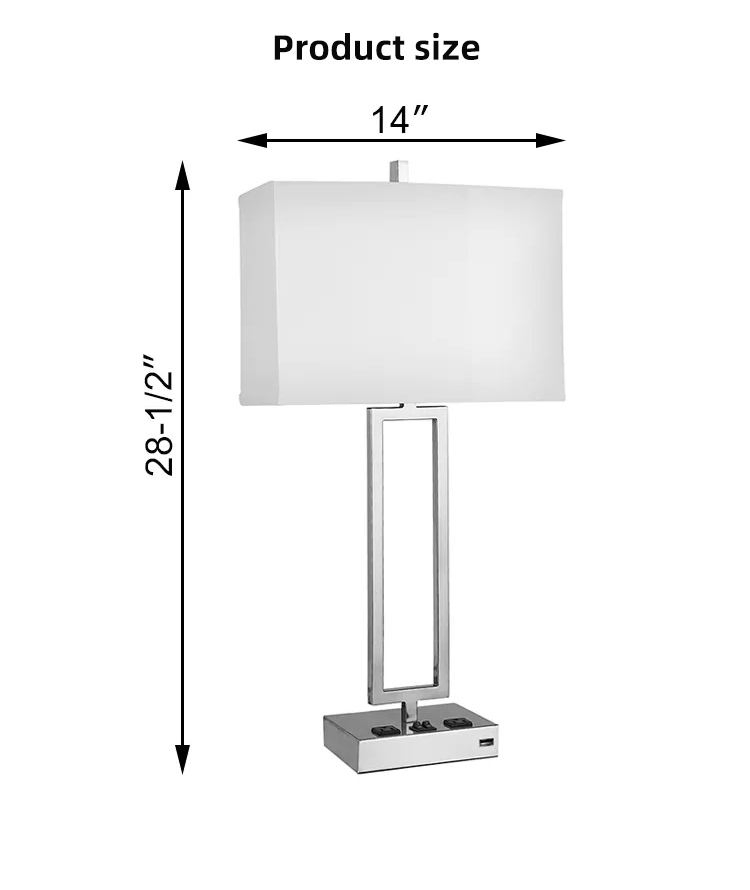 Manufacturer Low Price USB Rechargeable Unique Table Lamps Home Decor Bedroom Hotel Bedside Desk Lamp with Fabric Lamp Shade