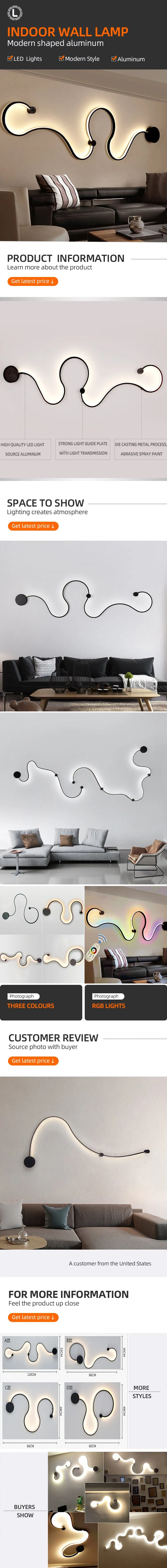 Curved LED Wall Sconce Detail