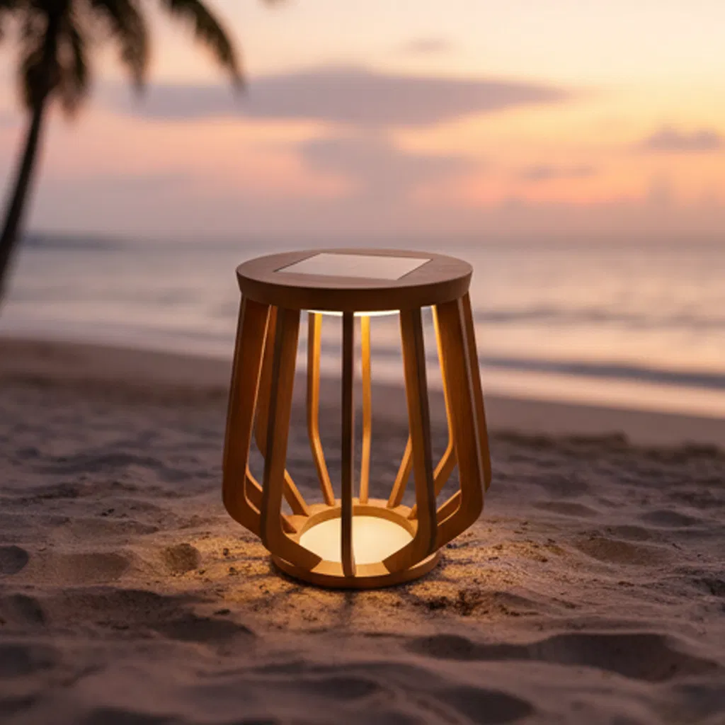 Large Sculptural Solid Wood Lantern as Outdoor Art Installation