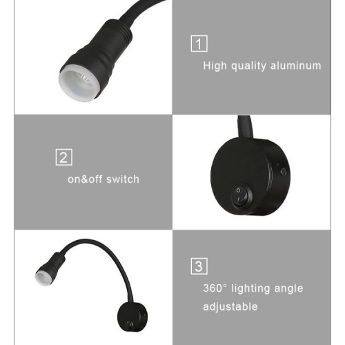 Sleek Modern LED Wall Sconce with Flexible Gooseneck Design