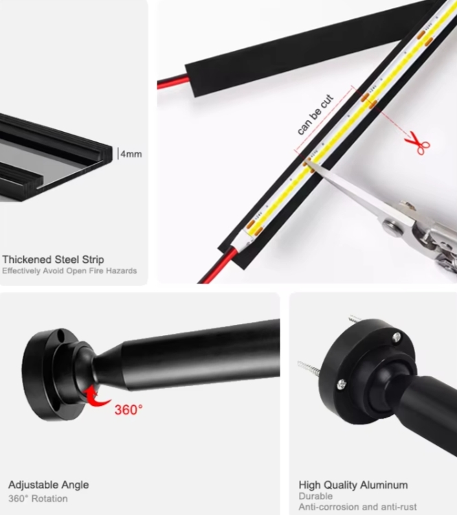 Modern Croppable Steel Belt Lighting Living Room Linear Lamp LED Skyline Light