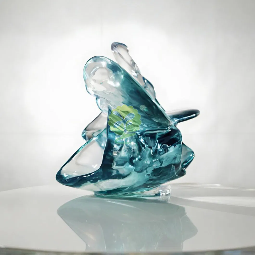 Manufacturer of Transparent Synthetic Resin Art Ribbon Shaped Sculpture Floor-Standing Installation