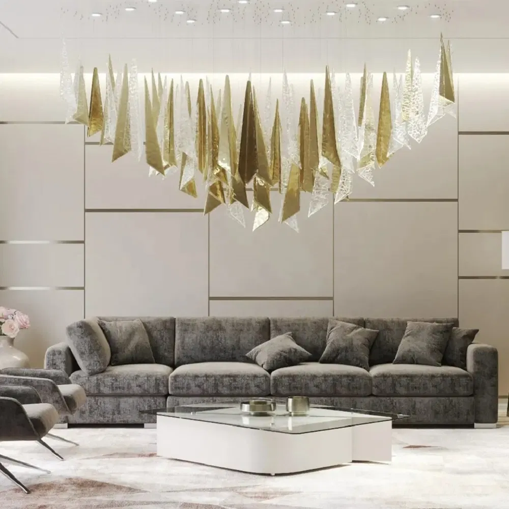 Modern Luxury Decorative Custom Pendant Light Villa Lobby Hotel Art Blown Glass Chandelier