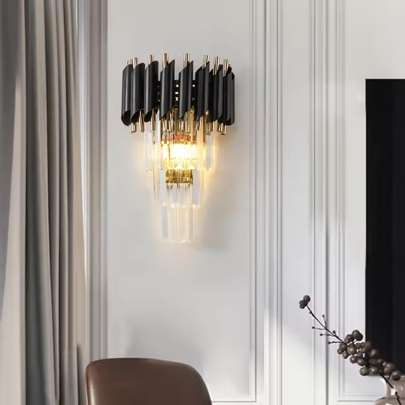 Stylish Crystal Wall Sconce for Modern Bedroom and Living Room