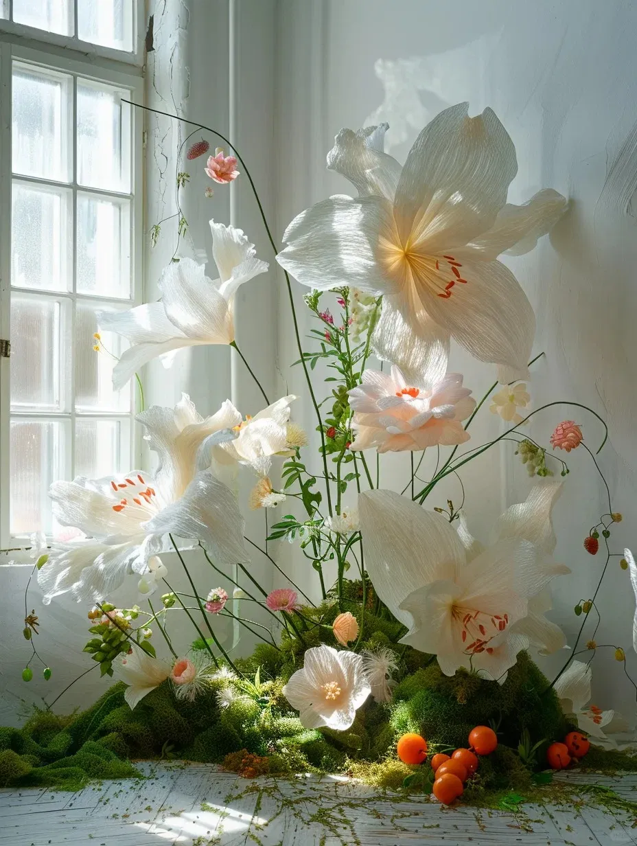 Giant Artificial Lily Art Installation