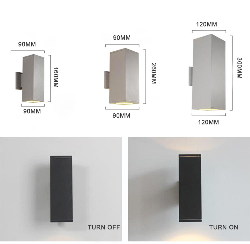 IP65 Waterproof Aluminum LED Wall Light - Modern Outdoor up/Down Sconce, 10W/20W Selectable, 3000K-6000K Adjustable, for Garden, Facade, Pathway (CE/RoHS Certif