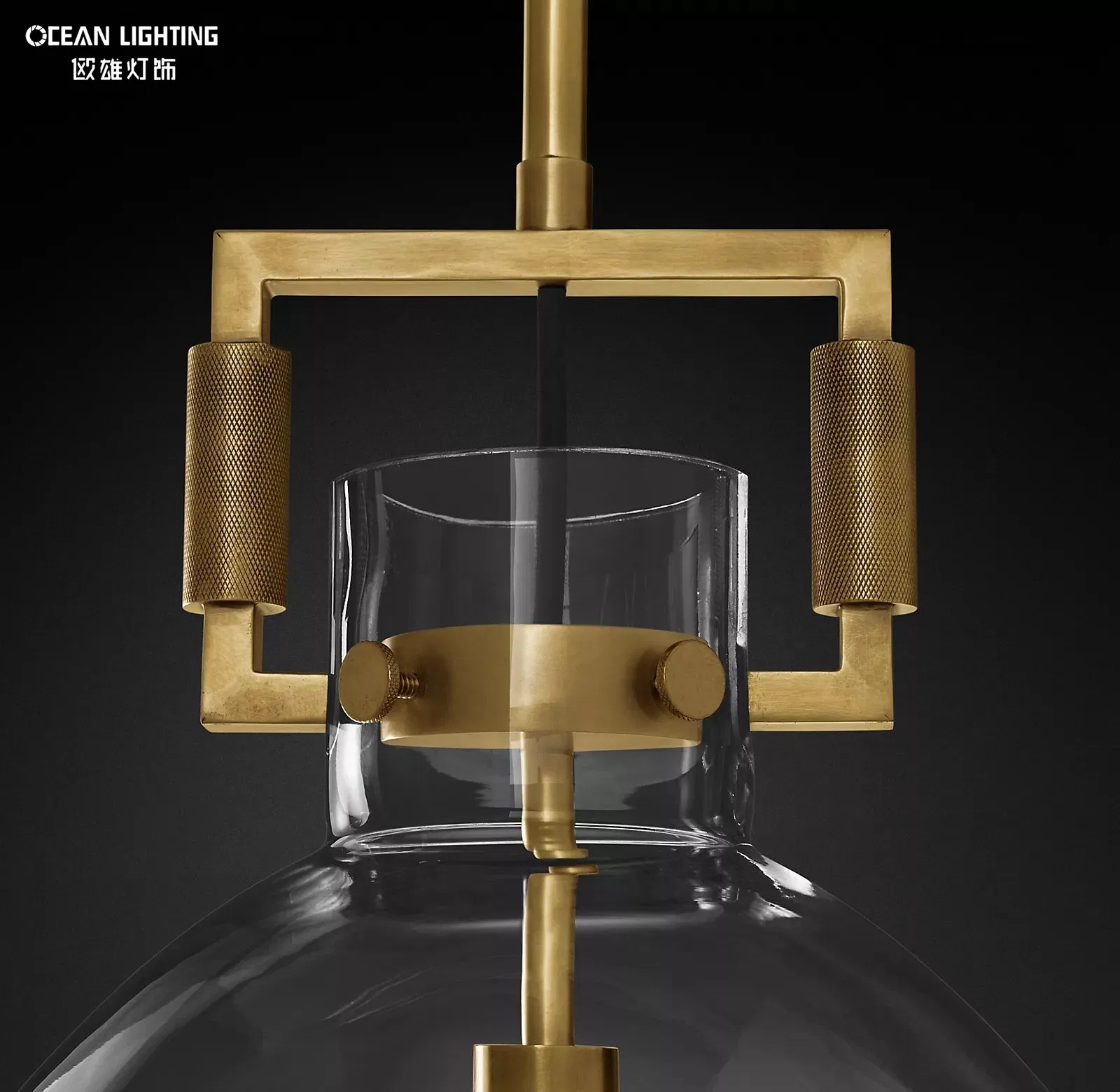 Vintage Glass Grand Hanging Lamp Chandelier Lighting for Dining Room