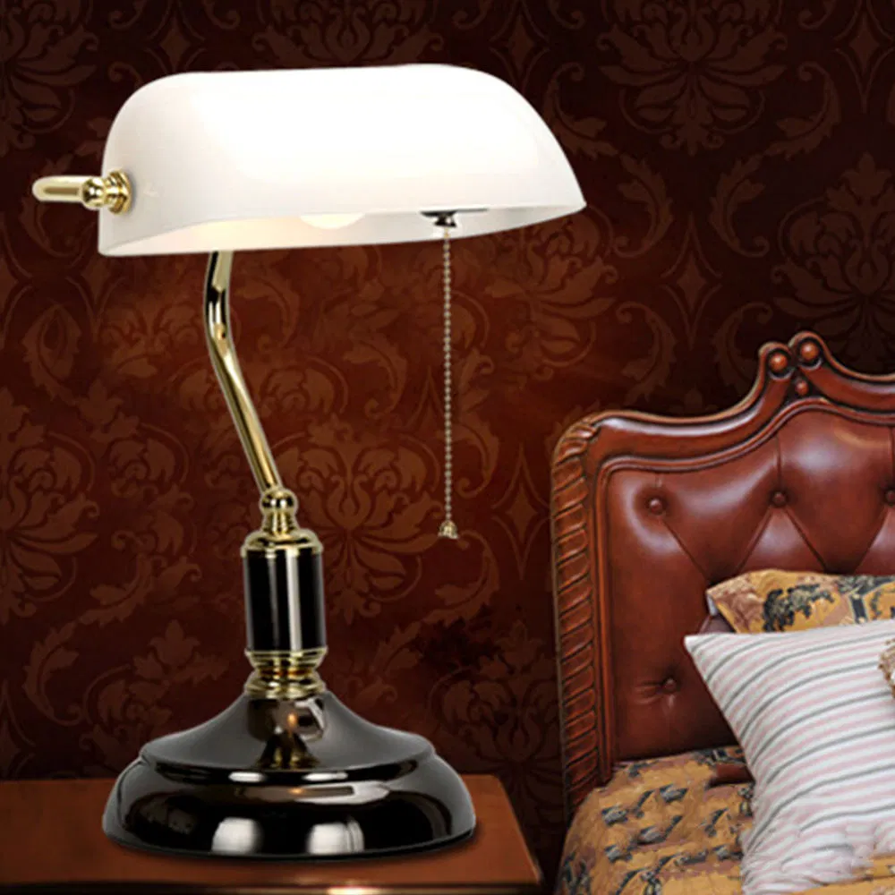 Modern Hotel Room Decoration Lighting Iron Glass Bedside Reading E27 Table Lamp