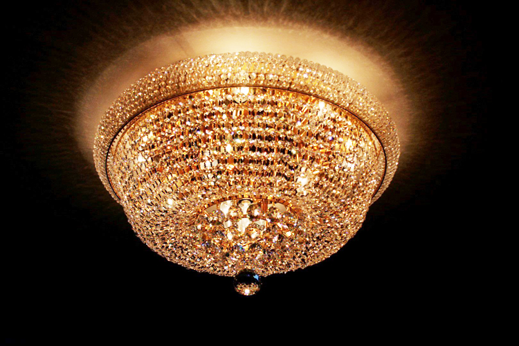 Hot Selling Elegant Custom Round Design Crystal Lamp Gold Chrome Flush Mount Ceiling Lighting for Home Hotel Living Room Bedroom Decohot Selling Elegant Custom